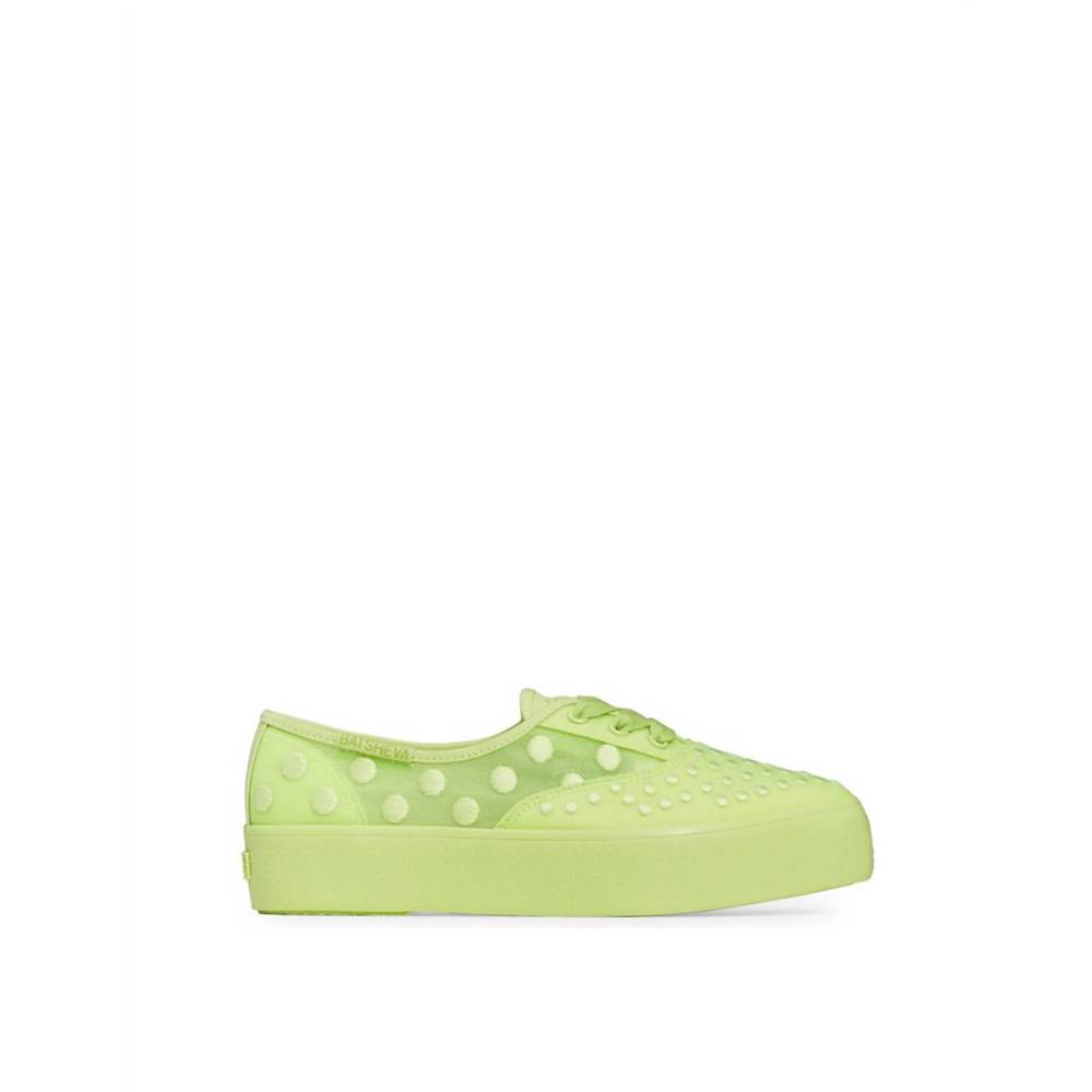 NEW BATSHEVA women's point mesh polka dot in green